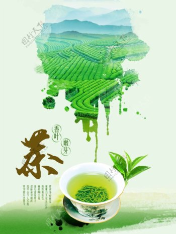 清新春茶海报