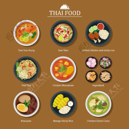 泰国食品矢量图标