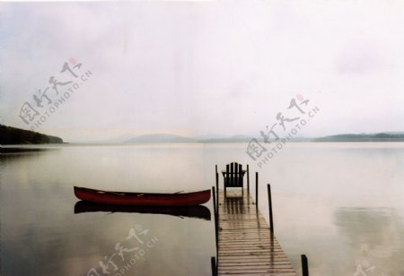 湖泊风光壁画