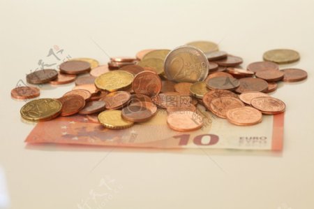 零散的欧洲硬币