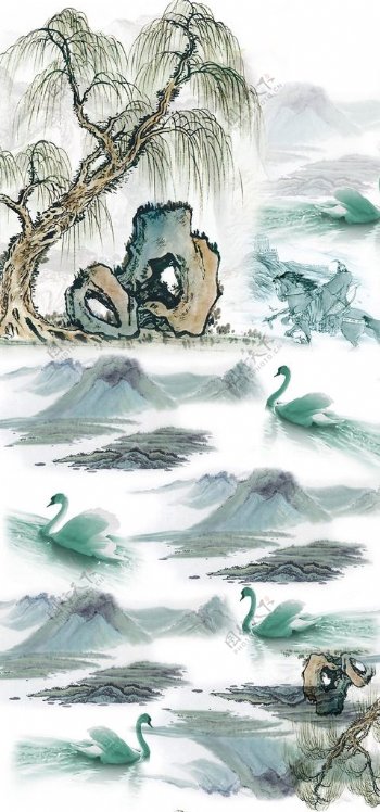 中国风水墨画图案