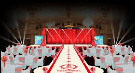 红色婚礼舞台设计