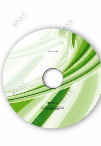 绿色动感线条光盘设计