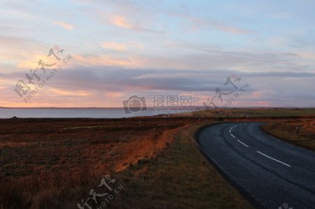 苏格兰的落日风景