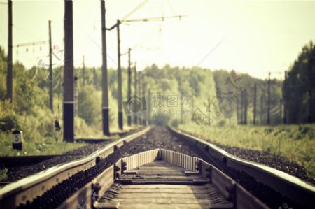 风景和铁轨轨道