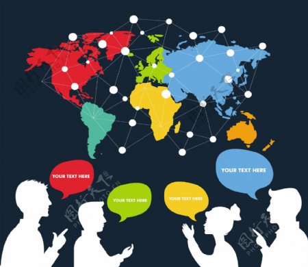 全球信息交流背景图