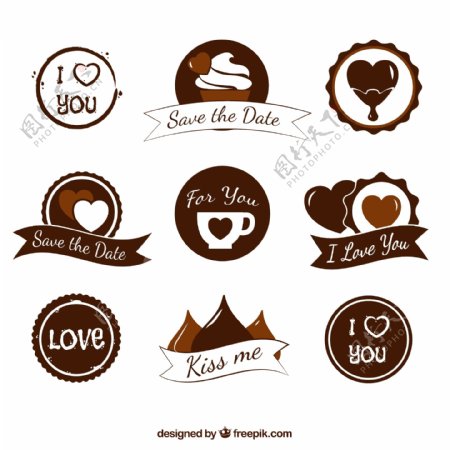 褐色色调咖啡徽章