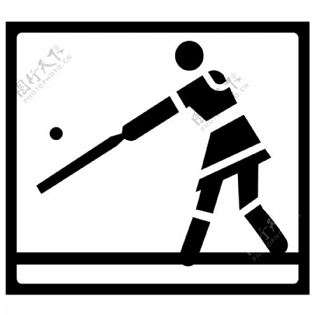 打棒球的人logo设计