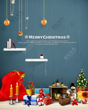 圣诞节静物装饰海报