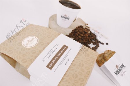 咖啡品牌VI包装袋展示模型