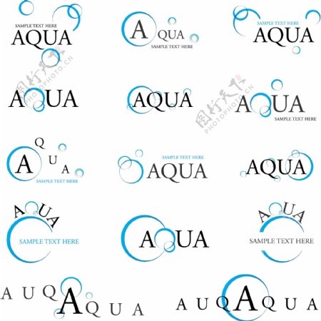 AQUA字体设计模板