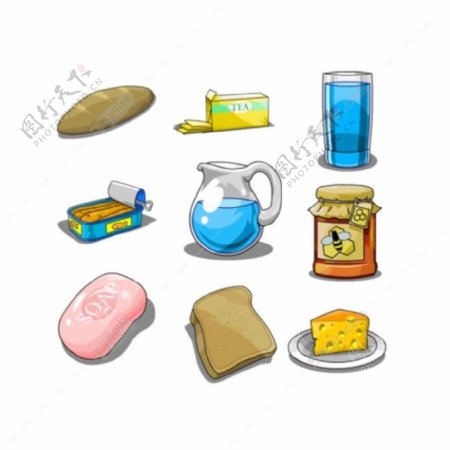 汉堡三明治食品厨具icon图标素材
