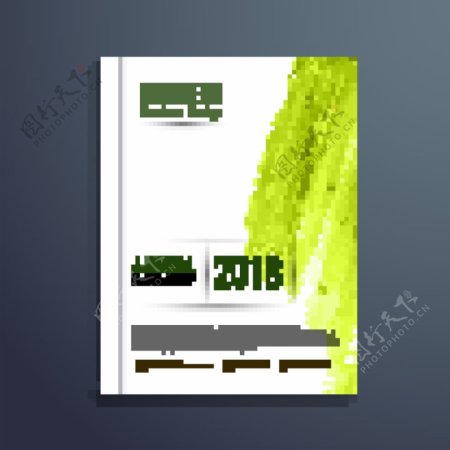 抽象优雅的绿色图形商业手册模板