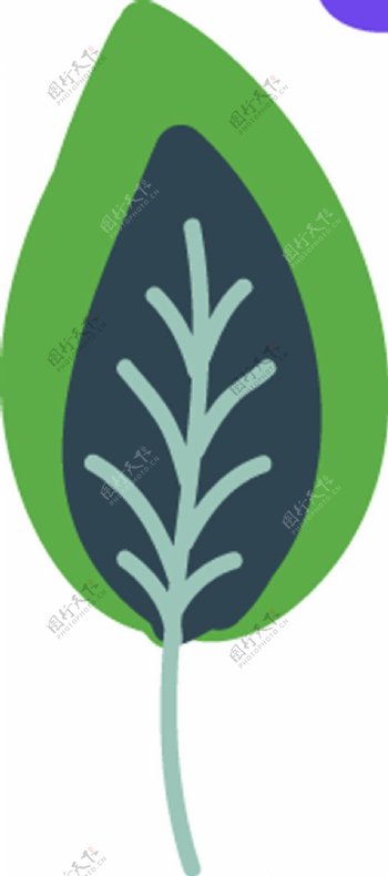 绿色卡通花朵树叶矢量素材