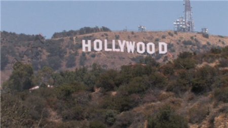 好莱坞标志实拍视频