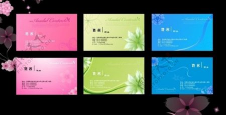 花卉名片卡片设计矢量素材