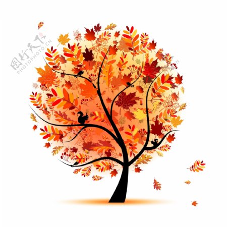 秋天抽象树