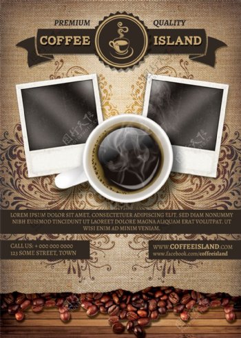 咖啡店传单海报设计图片
