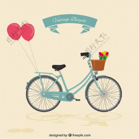 老式自行车与气球