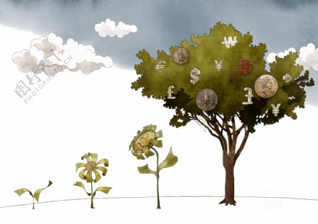 商务金融树木素材
