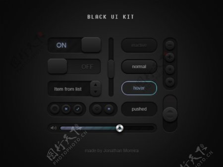 黑色调节手机UI图标按钮素材下载