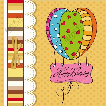 航空气球生日卡