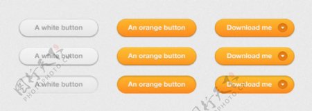 橙色简单UI设计图标按钮素材下载