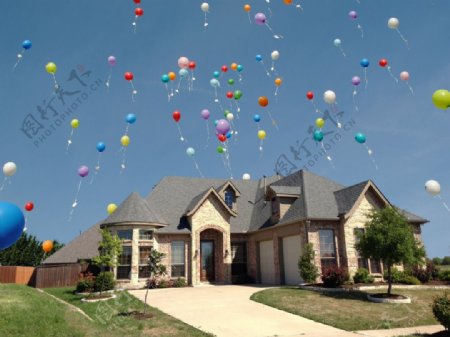 高清房地产飞翔气球素材