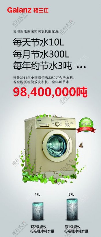 洗衣机X展架图片