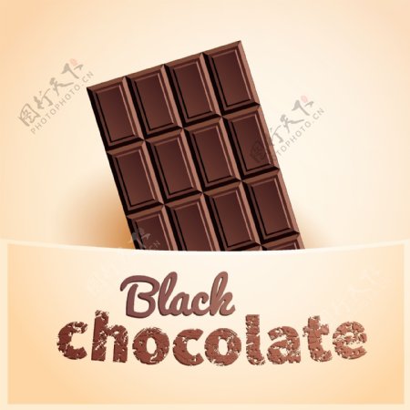 美味黑巧克力矢量素材
