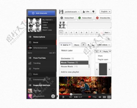 Youtube视频网站界面设计