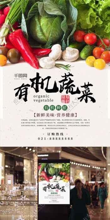 有机蔬菜绿色食品农产品海报