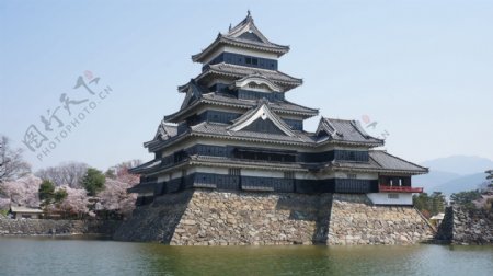 日本古代军用城堡阁楼设计围湖