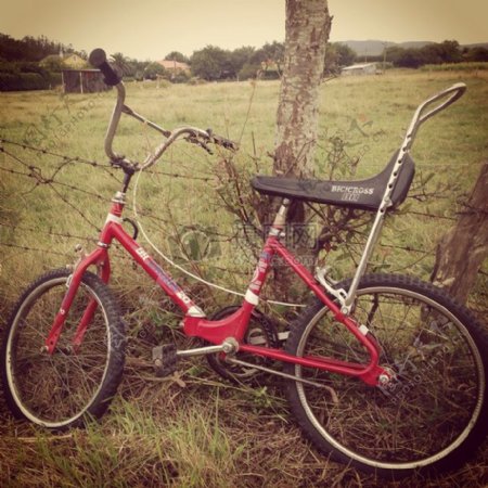 一辆红色自行车