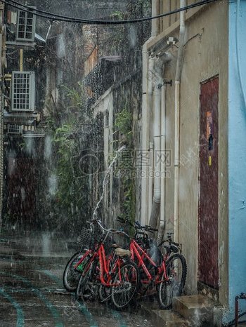 被雨淋过的自行车