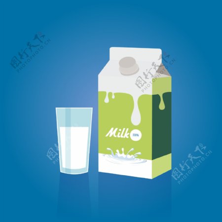 牛奶和牛奶盒