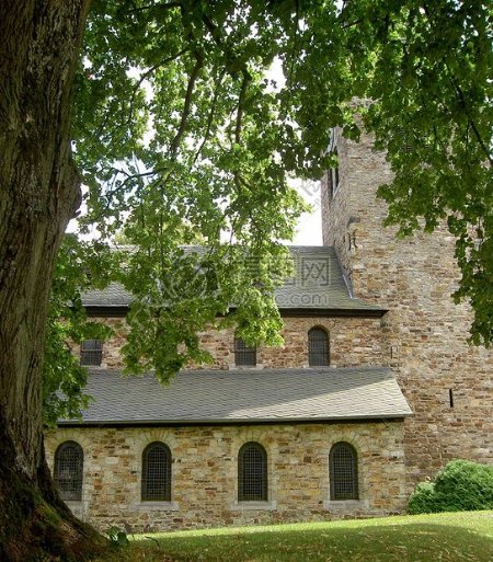 罗马式教会Westerwald德国树