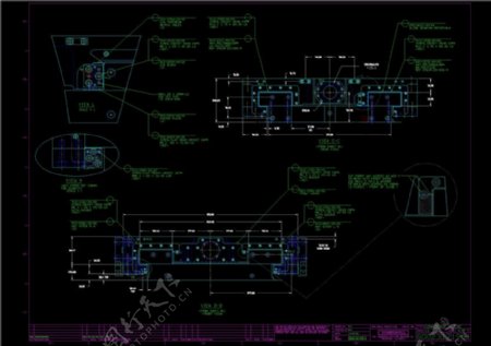 十字滑台装配图CAD机械图纸