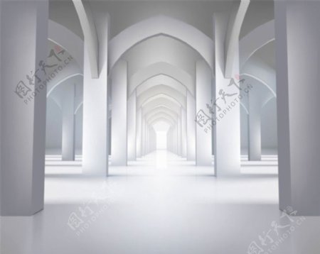 白色拱形建筑室内设计图片