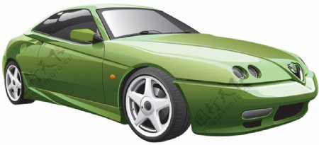 绿色矢量赛车图片