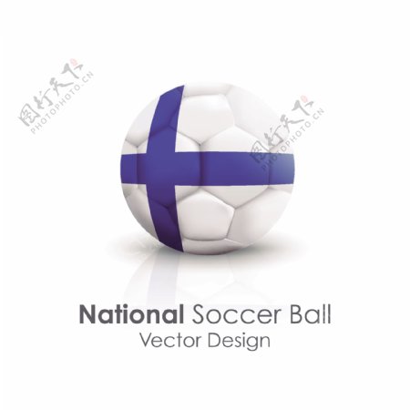 芬兰国旗足球贴图矢量素材