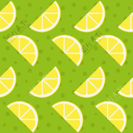 柠檬装饰花纹绿色背景