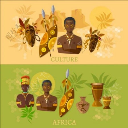 非洲文化矢量背景