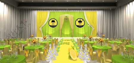 黄绿色主题婚礼