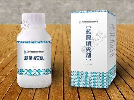蓝藻消灭剂药品药瓶包装设计效果图
