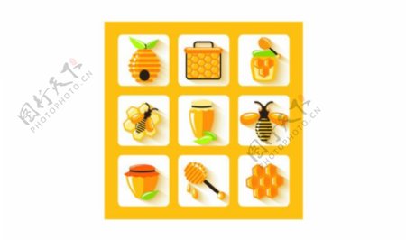 闪亮蜜蜂蜂蜜图标矢量素材