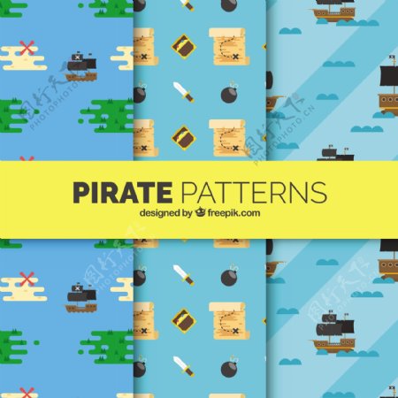 各种海盗元素装饰图案平面设计素材