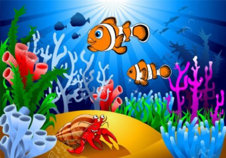 海底动物和珊瑚图片