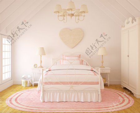 温馨的粉色卧室设计图片