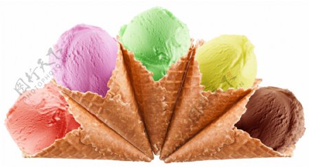 彩色冰激凌甜筒图片
